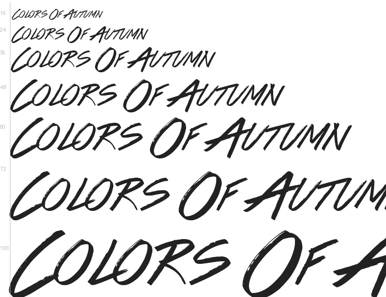 Free font "Colors Of Autumn" by Jonathan S. Harris